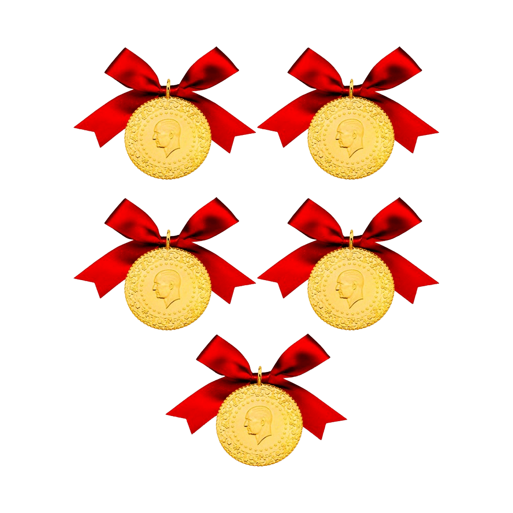 Sarrafiye - 5 Adet Eski Tarihli Çeyrek Altın