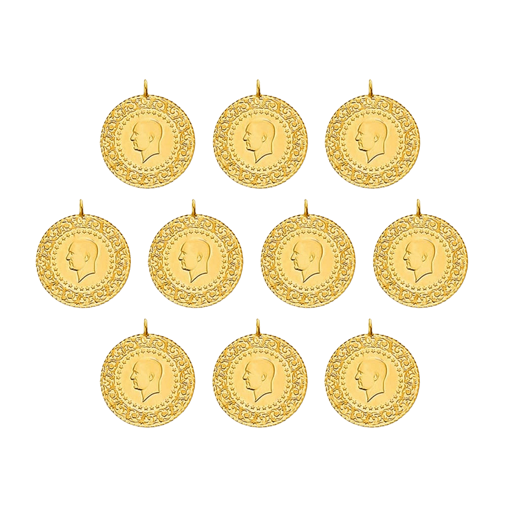 Sarrafiye - 10 Adet Yeni Tarihli Tam Altın