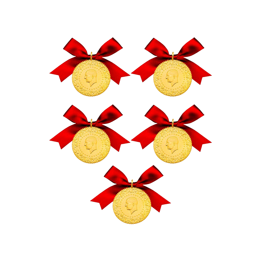 Sarrafiye - 5 Adet Eski Tarihli Yarım Altın