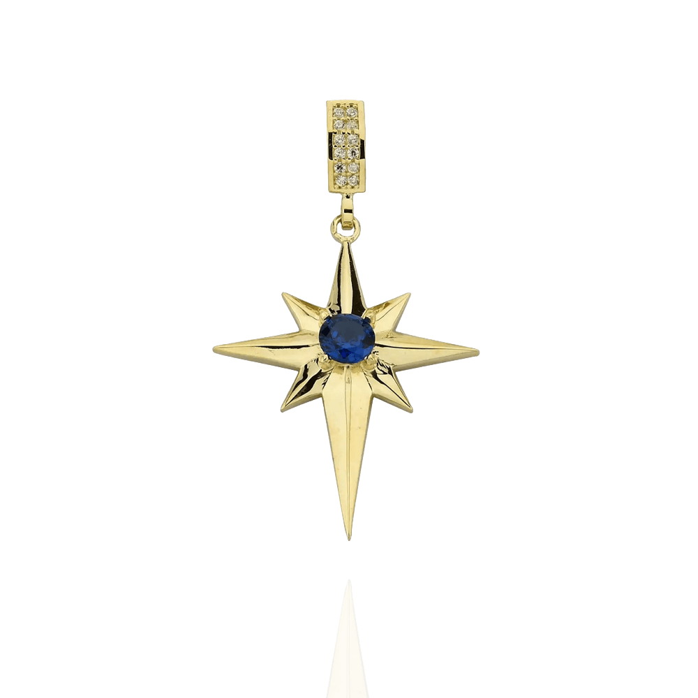 Mavi Taş Yıldız Kolye Ucu